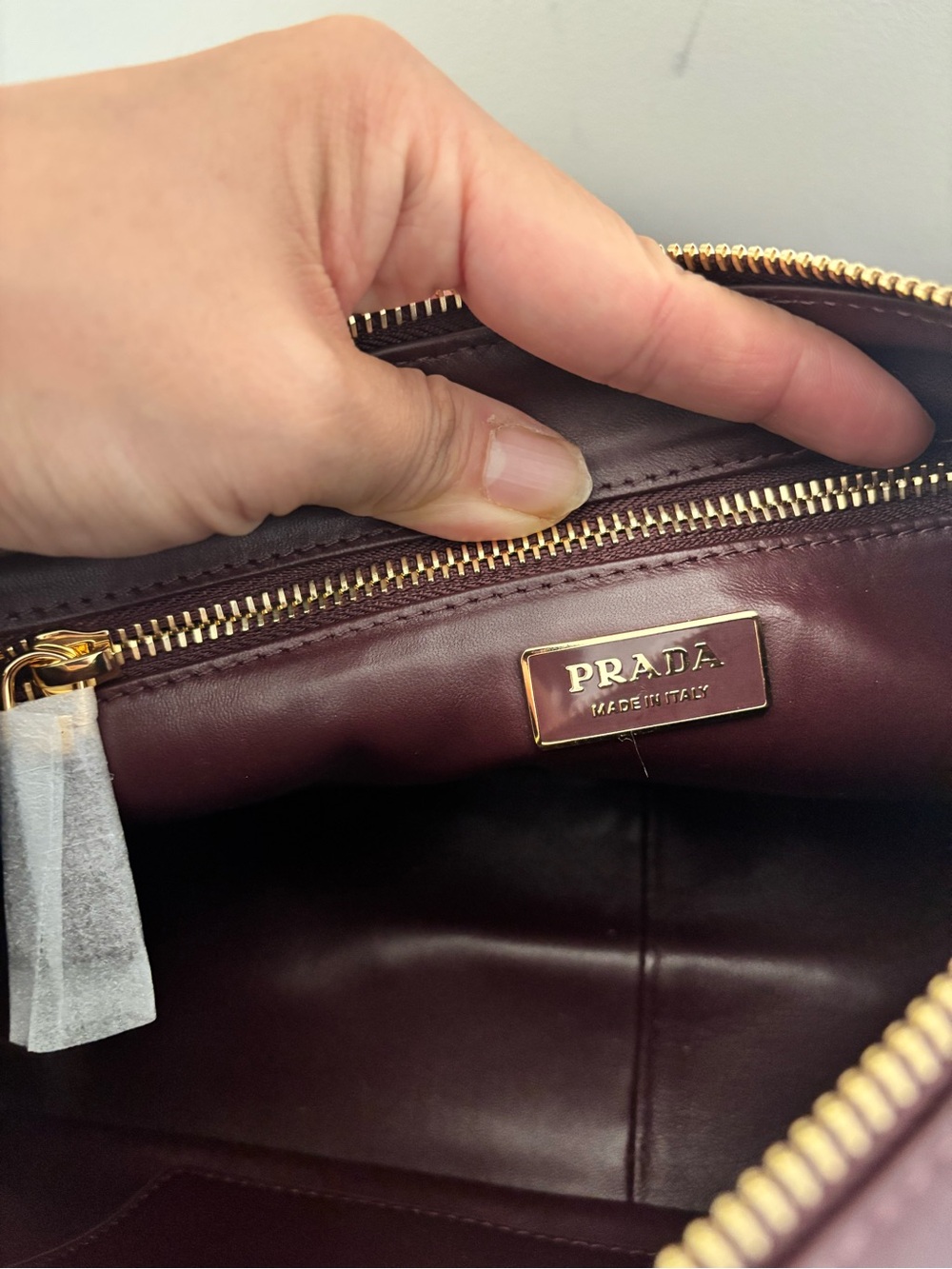 Prada Aimée Leather Shoulder Bag in Bordeaux - NWT - Picture 2 of 6